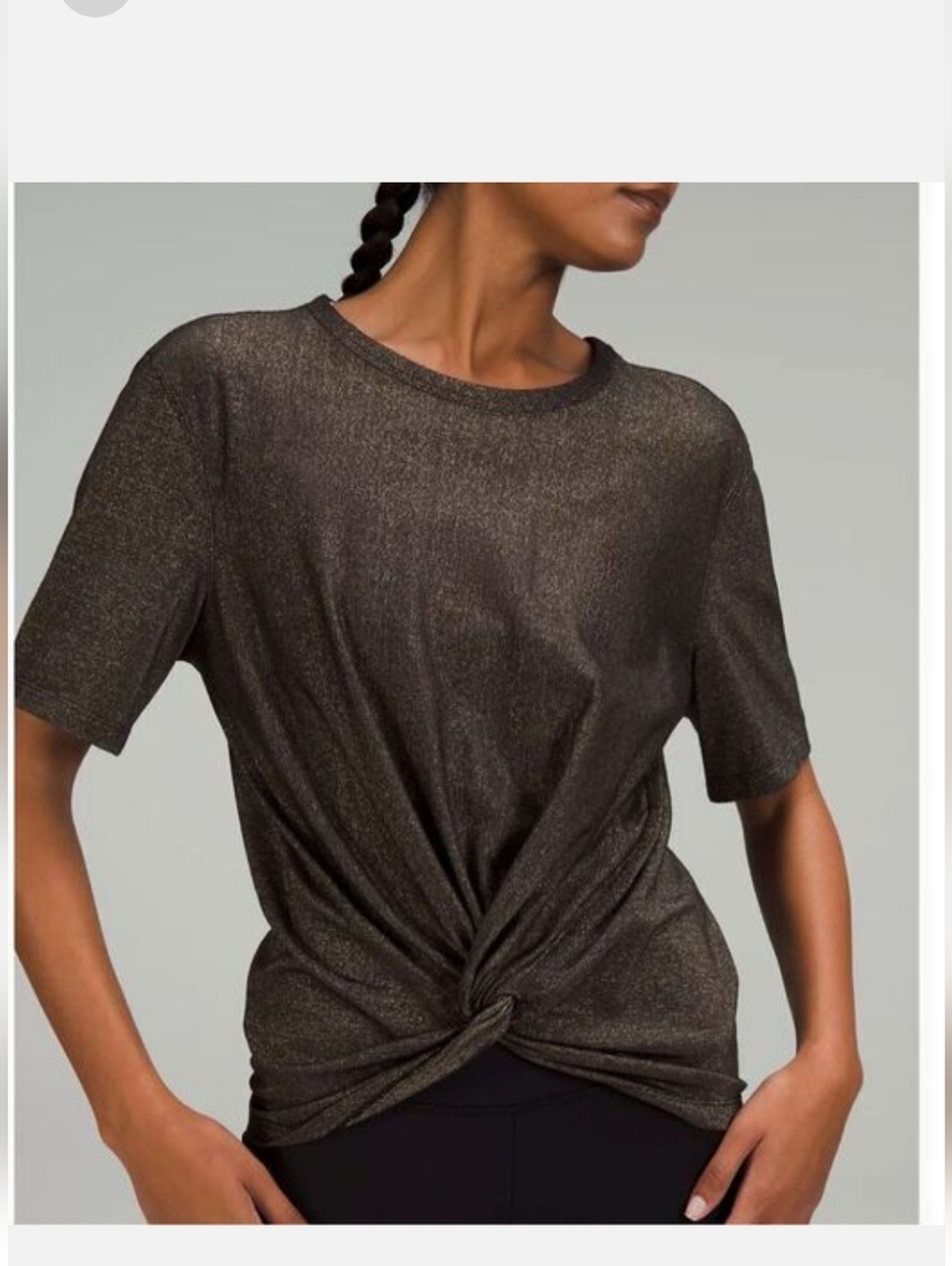 Lululemon New Bronze Crescent Twist Front Tee Top